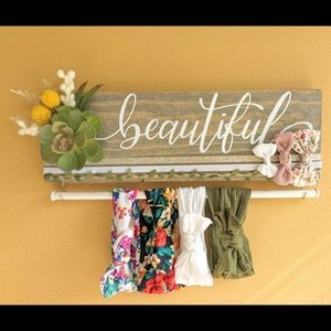 Succulent Gray Headband Bow Board